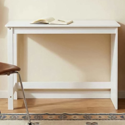 vidaXL Minimalist Compact Pine Wood Desk White - Size: 75 x 112 x 50cm - Wilko