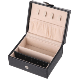 H&O Direct Black Multi Tier Jewellery Box with Handle - Size: 23 x 26.5 x 19.8cm - Wilko - thumbnail 5