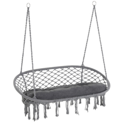 Outsunny Hanging Chair Swing Hammock - Size: 40 x 75 x 130cm - Grey - Wilko - thumbnail 3