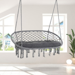Outsunny Hanging Chair Swing Hammock - Size: 40 x 75 x 130cm - Grey - Wilko - thumbnail 5