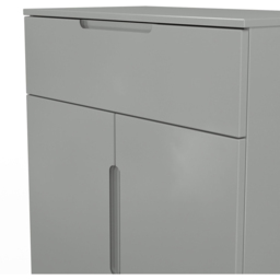 Crowndale Milan 2 Door Single Drawer Dusk Grey Sideboard Ready Assembled - Size: 79 x 74 x 39cm - Wilko - thumbnail 6