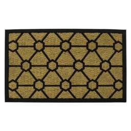 JVL Geometric Wove Rubber Tuffscrape Door Mat 45 x 75cm - Brown - JVL Homewares - Wilko - thumbnail 1