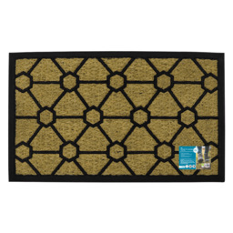 JVL Geometric Wove Rubber Tuffscrape Door Mat 45 x 75cm - Brown - JVL Homewares - Wilko - thumbnail 4