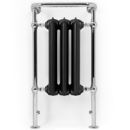 Terma 1217 BTU Flat Black and Chrome Heated Towel Rail 900 x 490mm - Size: 90 x 49 x 31.5cm - Multi - Wilko - thumbnail 3