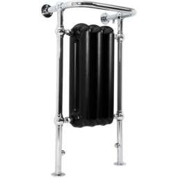 Terma 1217 BTU Flat Black and Chrome Heated Towel Rail 900 x 490mm - Size: 90 x 49 x 31.5cm - Multi - Wilko - thumbnail 1