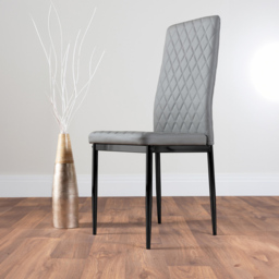Furniturebox Copeland Valera Marble Effect 4 Seater Dining Set White Grey and Black - Wilko - thumbnail 4