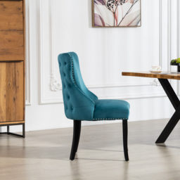 Artemis Home Palata Set of 2 Teal Velvet Fabric Dining Chair - Green - Wilko - thumbnail 4