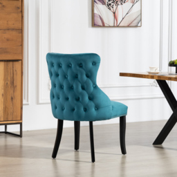 Artemis Home Palata Set of 2 Teal Velvet Fabric Dining Chair - Green - Wilko - thumbnail 6