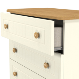 Crowndale Warwick 5 Drawer Cream Ash and Oak Chest of Drawers - Wilko - thumbnail 7