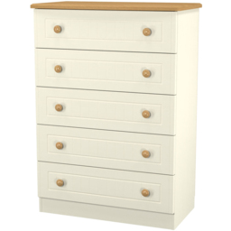 Crowndale Warwick 5 Drawer Cream Ash and Oak Chest of Drawers - Wilko - thumbnail 5