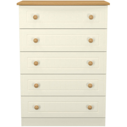 Crowndale Warwick 5 Drawer Cream Ash and Oak Chest of Drawers - Wilko - thumbnail 3