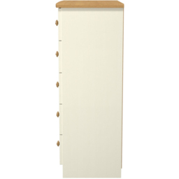 Crowndale Warwick 5 Drawer Cream Ash and Oak Chest of Drawers - Wilko - thumbnail 4