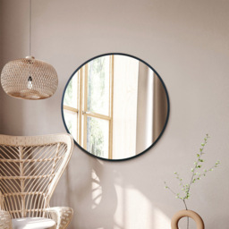 The Fenestra Black Metal Wall Mirror 80 x 80cm - MirrorOutlet - Wilko - thumbnail 3