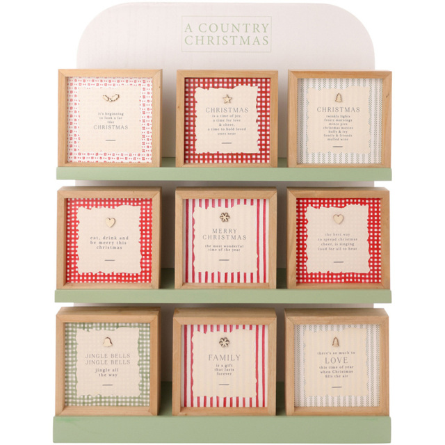 The Seasonal Gift Co. 27 Plaque Wooden Plaque Stand Set - Size: 53 x 39.5 x 13cm - White - Wilko - image 1
