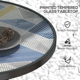 Outsunny Tempered Glass Top Garden Table Multicolour - Size: 65 x 9 x 65cm - Wilko - thumbnail 5