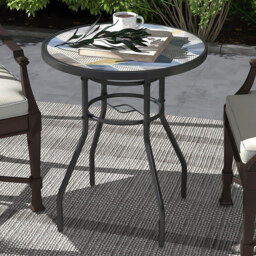 Outsunny Tempered Glass Top Garden Table Multicolour - Size: 65 x 9 x 65cm - Wilko