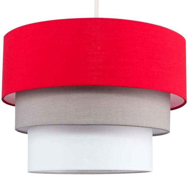 ValueLights Aztec 3-Tier Red Fabric Ceiling Light Shade - Size: 30 x 21 x 30cm - Wilko - image 1