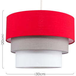 ValueLights Aztec 3-Tier Red Fabric Ceiling Light Shade - Size: 30 x 21 x 30cm - Wilko - thumbnail 7