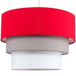 ValueLights Aztec 3-Tier Red Fabric Ceiling Light Shade - Size: 30 x 21 x 30cm - Wilko - thumbnail 1
