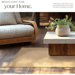 tectake Easy Care Woven Rug 150 x 80 x 0.5cm - Size: 0.5 x 80 x 150cm - Brown - Wilko - thumbnail 7
