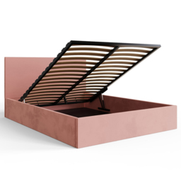 GFW Double Blush Pink Velvet End Lift Ottoman Bed - Wilko - thumbnail 7