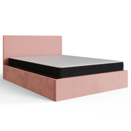 GFW Double Blush Pink Velvet End Lift Ottoman Bed - Wilko - thumbnail 3