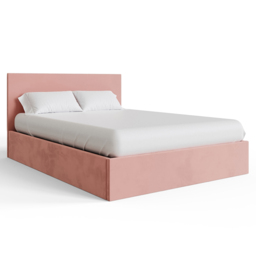 GFW Double Blush Pink Velvet End Lift Ottoman Bed - Wilko - thumbnail 4