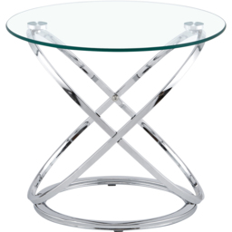 Comfy Living Silver Effect Tempered Glass Side Table - Size: 45 x 52 x 52cm - Wilko - thumbnail 4