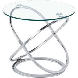 Comfy Living Silver Effect Tempered Glass Side Table - Size: 45 x 52 x 52cm - Wilko - thumbnail 3