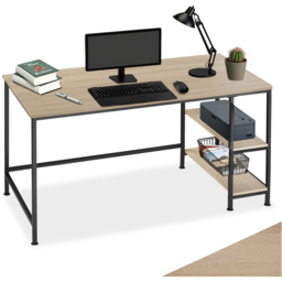 tectake Canton Oak Sonoma 2 Compartment Office Desk - Brown - Wilko - thumbnail 3