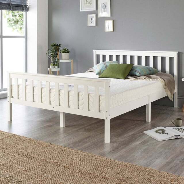 Aspire Atlantic Double White Bed Frame - Aspire Beds - Wilko - image 1