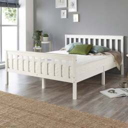 Aspire Atlantic Double White Bed Frame - Aspire Beds - Wilko - thumbnail 1