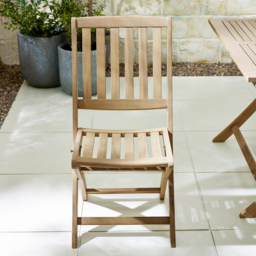 Furniturebox Essen Set of 2 Wooden Foldable Outdoor Dining Chair - Size: 60 x 47 x 60cm - Brown - Wilko - thumbnail 5