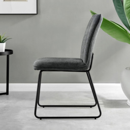 Furniturebox Nova Harley 4 Seater Round Dining Set Black High Gloss and Dark Grey - Wilko - thumbnail 5
