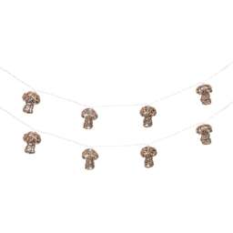 ValueLights Mushroom Rattan Battery Operated Outdoor Garden String Light 10 Pack - Size: 8 x 240 x 6cm - Brown - Wilko - thumbnail 3