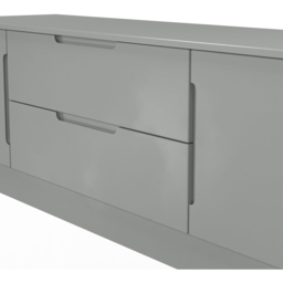 Crowndale Milan 2 Door 2 Drawer Dusk Grey Wide TV Unit Ready Assembled - Size: 50 x 144 x 39cm - Wilko - thumbnail 6