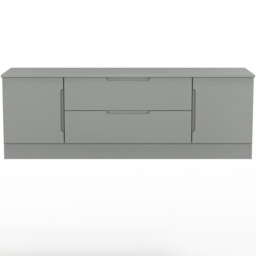 Crowndale Milan 2 Door 2 Drawer Dusk Grey Wide TV Unit Ready Assembled - Size: 50 x 144 x 39cm - Wilko - thumbnail 3