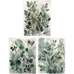 Artery8 Sage Green Botanical Plants Leaves Watercolour Wall Art Print 30 x 41cm 3 Pack - Size: 40.5 x 30.5 x 0.3cm - Wilko - thumbnail 1