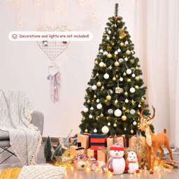 Costway Hinged PVC Artificial Christmas Tree 6ft - Multi - Wilko - thumbnail 4