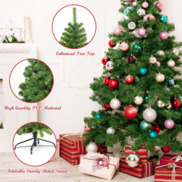 Costway Hinged PVC Artificial Christmas Tree 6ft - Multi - Wilko - thumbnail 7