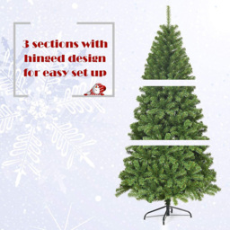 Costway Hinged PVC Artificial Christmas Tree 6ft - Multi - Wilko - thumbnail 5