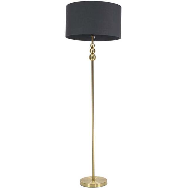 ValueLights Marissa Charcoal Grey Shade Gold Ball LED Floor Lamp - Size: 145 x 45 x 45cm - Wilko - image 1