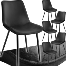 tectake Monroe Set of 6 Black Velvet Dining Chair - Wilko - thumbnail 3