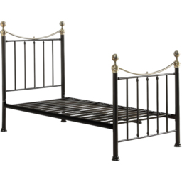 OAT Home Hampstead Single Black and Brass and Black Guest Trundle Metal Bed - Wilko - thumbnail 3
