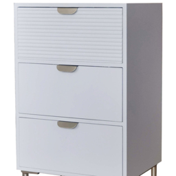 Acacia Home 3 Drawer White Wooden Chest of Drawers - Wilko - thumbnail 4