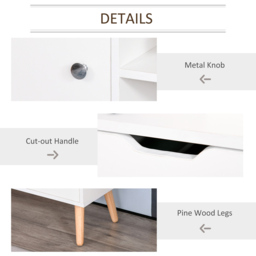 Portland Single Door 2 Drawer White TV Unit - Size: 120 x 28 x 44cm - Wilko - thumbnail 7