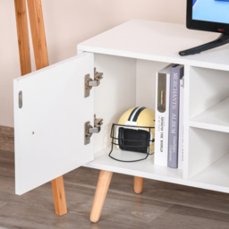 Portland Single Door 2 Drawer White TV Unit - Size: 120 x 28 x 44cm - Wilko - thumbnail 4
