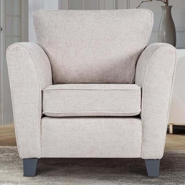 Harriet Cream Fabric Armchair - Size: Single - Wilko - image 1
