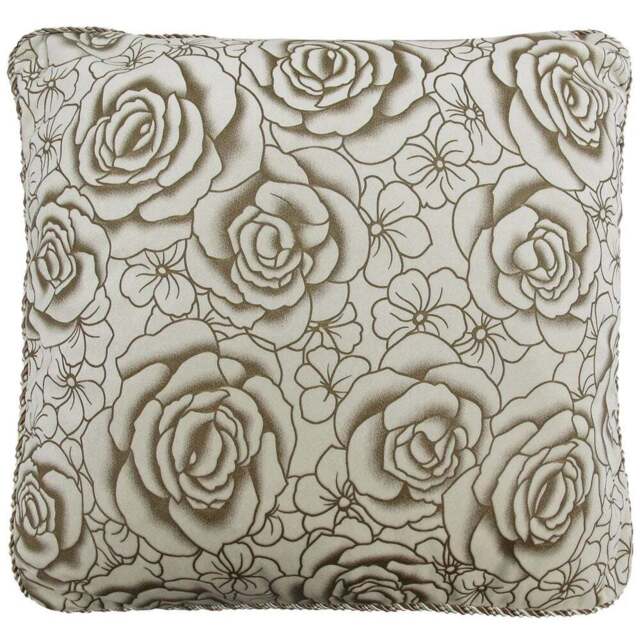 Intimates Flock Rose White Filled Cushion 43 x 43cm 2 Pack - Wilko - image 1