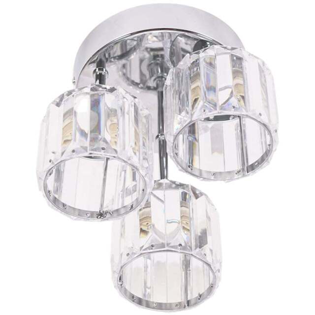 ValueLights Beth Chrome 3 Way Clear LED Glass Drop Ceiling Light - Size: 20 x 19.5 x 18.5cm - Silver - Wilko - image 1